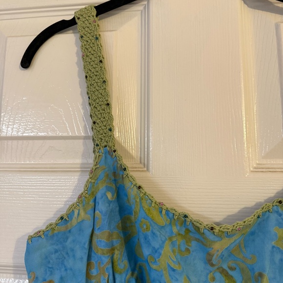 EUC Santiki Tank Top Blue and Green Sleeveless Dress - Picture 4 of 7